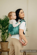 Laden Sie das Bild in den Galerie-Viewer, Onbuhimo PRO Carrier - LITTLE HERRINGBONE OMBRE GREEN - 100% Baumwolle
