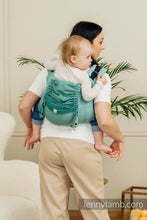 Laden Sie das Bild in den Galerie-Viewer, Onbuhimo PRO Carrier - LITTLE HERRINGBONE OMBRE GREEN - 100% Baumwolle
