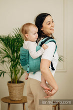 Laden Sie das Bild in den Galerie-Viewer, Onbuhimo PRO Carrier - LITTLE HERRINGBONE OMBRE GREEN - 100% Baumwolle
