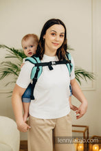 Laden Sie das Bild in den Galerie-Viewer, Onbuhimo PRO Carrier - LITTLE HERRINGBONE OMBRE GREEN - 100% Baumwolle
