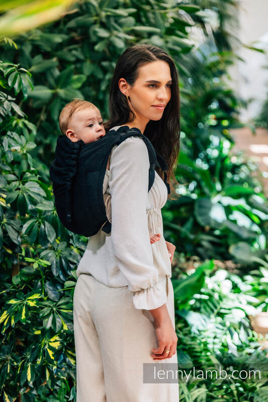 Onbuhimo PRO Carrier PEACOCK'S TAIL PITCH BLACK 51% cotton, 49%  Merino wool