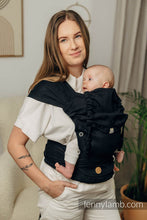 Ladda upp bild till gallerivisning, LennyHybrid Half Buckle Carrier - BASIC LINE LITTLE HERRINGBONE BLACK EBONY - 100% bomull - Standard
