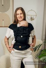 Ladda upp bild till gallerivisning, LennyHybrid Half Buckle Carrier - BASIC LINE LITTLE HERRINGBONE BLACK EBONY - 100% bomull - Standard
