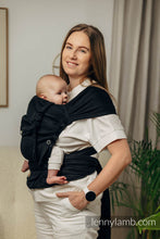 Ladda upp bild till gallerivisning, LennyHybrid Half Buckle Carrier - BASIC LINE LITTLE HERRINGBONE BLACK EBONY - 100% bomull - Standard
