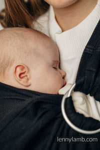Ring sling - LITTLE HERRINGBONE BLACK EBONY - 100% cotton