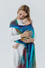 Laden Sie das Bild in den Galerie-Viewer, Lenny Lamb Woven Baby Wrap/Vävd sjal - RAINFOREST - CARNIVAL - 100% bomull
