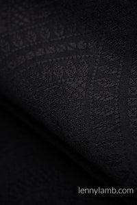 Onbuhimo PRO Carrier - PEACOCK'S TAIL - PITCH BLACK- 51% Baumwolle, 49% Merinowolle
