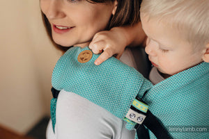 Drool Pads - LITTLE HERRINGBONE OMBRE GREEN