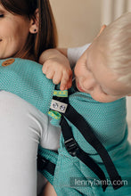 Laden Sie das Bild in den Galerie-Viewer, Drool Pads - LITTLE HERRINGBONE OMBRE GREEN

