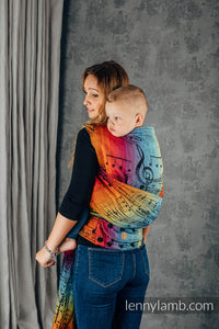 LennyHybrid Half Buckle Carrier - SYMPHONY RAINBOW DARK - 100% bomull - Preschool