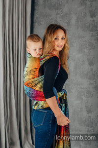 LennyHybrid Half Buckle Carrier - SYMPHONY RAINBOW DARK - 100% bomull - Preschool