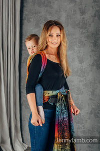 LennyHybrid Half Buckle Carrier - SYMPHONY RAINBOW DARK - 100% bomull - PreSchool