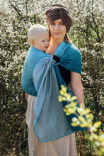 Laden Sie das Bild in den Galerie-Viewer, Lenny Lamb Ring Sling - LITTLE HERRINGBONE OMBRE BEBOP - 100% Baumwolle
