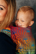 Load image into Gallery viewer, LennyHybrid Half Buckle Carrier - RAINBOW LOTUS - 100% Cotton - Preschool

