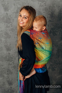 LennyHybrid Half Buckle Carrier - RAINBOW LOTUS - 100% Cotton - Preschool