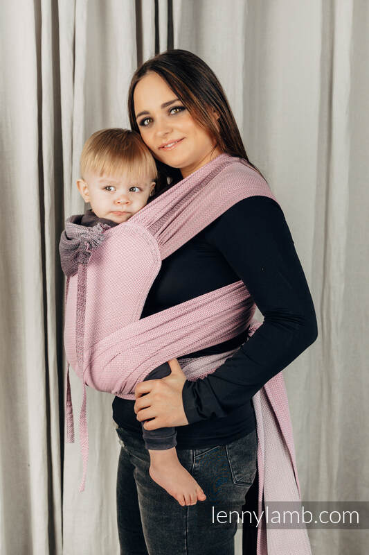 Wrap-Tai Carrier - LITTLE HERRINGBONE OMBRE PINK - 100% cotton