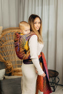 LennyHybrid Half Buckle Carrier - PEACOCK'S TAIL - BOLERO - 100% bomull - Preschool