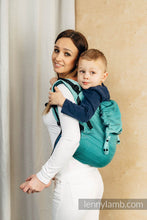 Load image into Gallery viewer, Lenny Buckle Onbuhimo Carrier - LITTLE HERRINGBONE OMBRE GREEN - 100% cotton - Preschool
