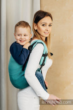 Laden Sie das Bild in den Galerie-Viewer, Onbuhimo PRO Carrier - LITTLE HERRINGBONE OMBRE GREEN - 100% Baumwolle

