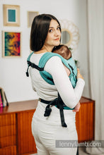 Laden Sie das Bild in den Galerie-Viewer, LennyLight Carrier - LITTLE HERRINGBONE OMBRE GREEN - 100% bomull
