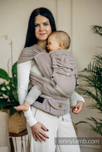 Load image into Gallery viewer, LennyHybrid Half Buckle Carrier - LITTLE HERRINGBONE ALMOND - 100% Cotton - Standard
