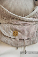 Load image into Gallery viewer, LennyHybrid Half Buckle Carrier - LITTLE HERRINGBONE ALMOND - 100% Cotton - Standard
