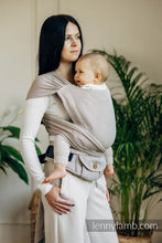 Load image into Gallery viewer, LennyHybrid Half Buckle Carrier - LITTLE HERRINGBONE ALMOND - 100% Cotton - Standard
