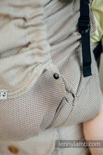 Load image into Gallery viewer, LennyPreschool Carrier - LITTLE HERRINGBONE ALMOND - 100% cotton
