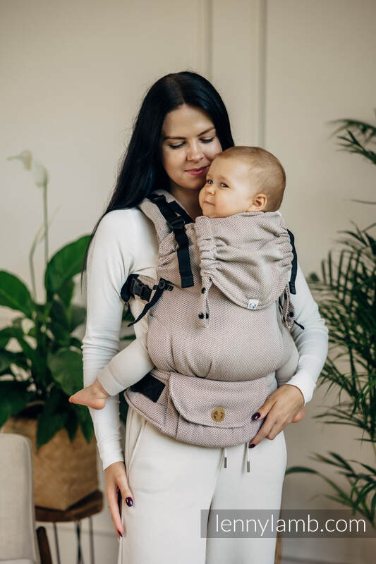 LennyUpGrade Carrier - LITTLE HERRINGBONE ALMOND