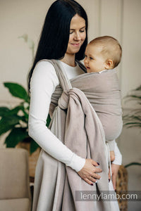 Lenny Lamb Woven Baby Wrap - LITTLE HERRINGBONE ALMOND - 100% cotton