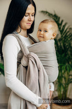 Load image into Gallery viewer, Lenny Lamb Woven Baby Wrap - LITTLE HERRINGBONE ALMOND - 100% cotton
