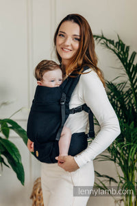 LennyLight Carrier - LITTLE HERRINGBONE BLACK EBONY - 100% cotton