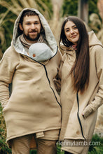 Laden Sie das Bild in den Galerie-Viewer, Asymmetrical Hoodie - Beige with Jurassic Park - Ice Desert
