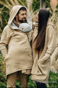 Asymmetrical Hoodie - Beige with Jurassic Park - Ice Desert