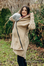 Laden Sie das Bild in den Galerie-Viewer, Asymmetrical Hoodie - Beige with Jurassic Park - Ice Desert
