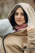 Laden Sie das Bild in den Galerie-Viewer, Asymmetrical Hoodie - Beige with Jurassic Park - Ice Desert

