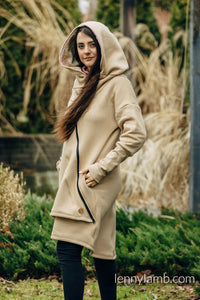 Asymmetrical Hoodie - Beige with Wild Wine - Vineyard