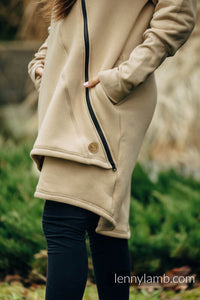 Asymmetrical Hoodie - Beige with Wild Wine - Vineyard