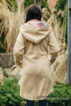 Ladda upp bild till gallerivisning, Asymmetrical Hoodie - Beige with Wild Wine - Vineyard
