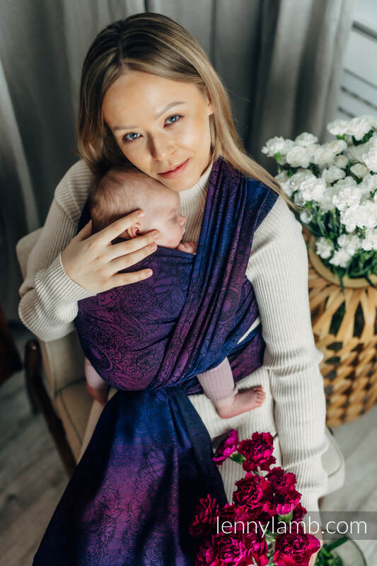 Lenny Lamb Woven Baby Wrap/Vävd sjal - WILD WINE - BOUQUET - 100% bomull