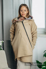 Ladda upp bild till gallerivisning, Asymmetrical Hoodie - Beige with Wild Wine - Vineyard
