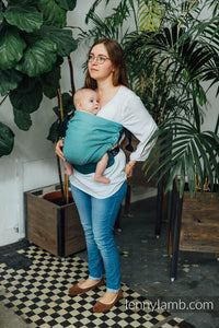 LennyHip Carrier - LITTLE HERRINGBONE OMBRE GREEN - 100% bomull