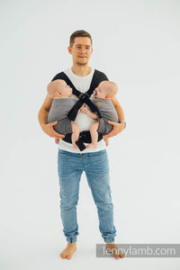 LennyTwin Carrier - LITTLE HERRINGBONE OMBRE GREY - 100% bomull