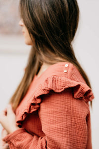 Amningsblus i 100% ekologisk bomullsväv från Bohemilk - Terracotta