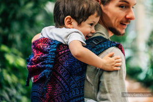 Onbuhimo PRO Carrier - PEACOCK'S TAIL - BLACK OPAL - 60% cotton, 28% Merino wool, 8% silk, 4% cashmere