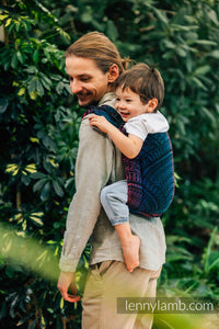 Onbuhimo PRO Carrier - PEACOCK'S TAIL - BLACK OPAL - 60% cotton, 28% Merino wool, 8% silk, 4% cashmere