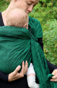 Vanamo Ring Sling - Kide Emerald, newborn - 100% organic cotton