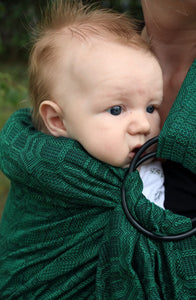 Vanamo Ring Sling - Kide Emerald, newborn - 100% organic cotton