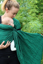 Load image into Gallery viewer, Vanamo Ring Sling - Kide Emerald, newborn - 100% organic cotton
