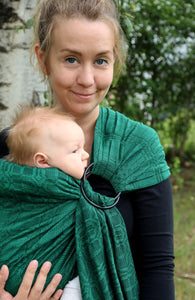 Vanamo Ring Sling - Kide Emerald, newborn - 100% organic cotton